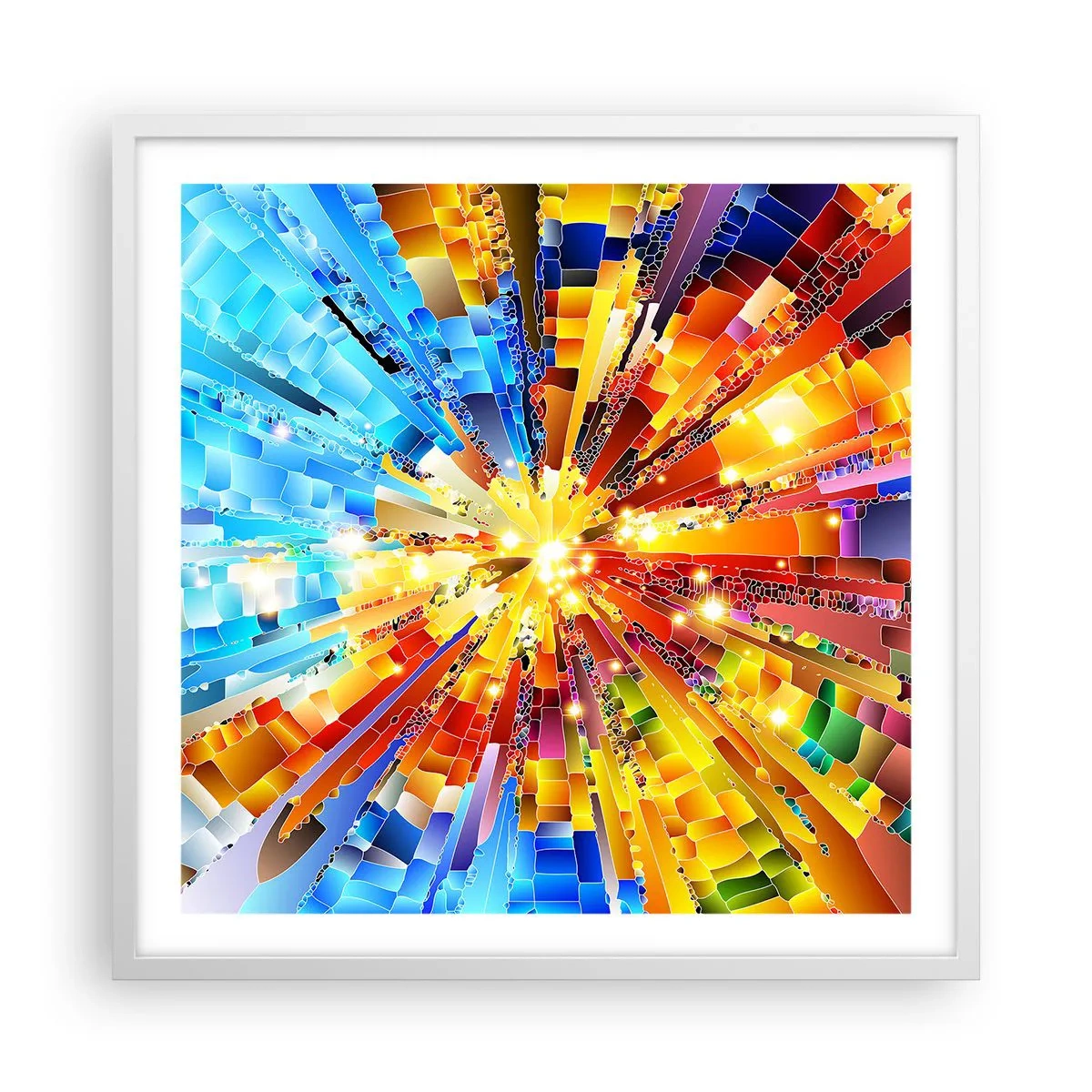 Plakat w białej ramie - In medias res - 60x60 cm