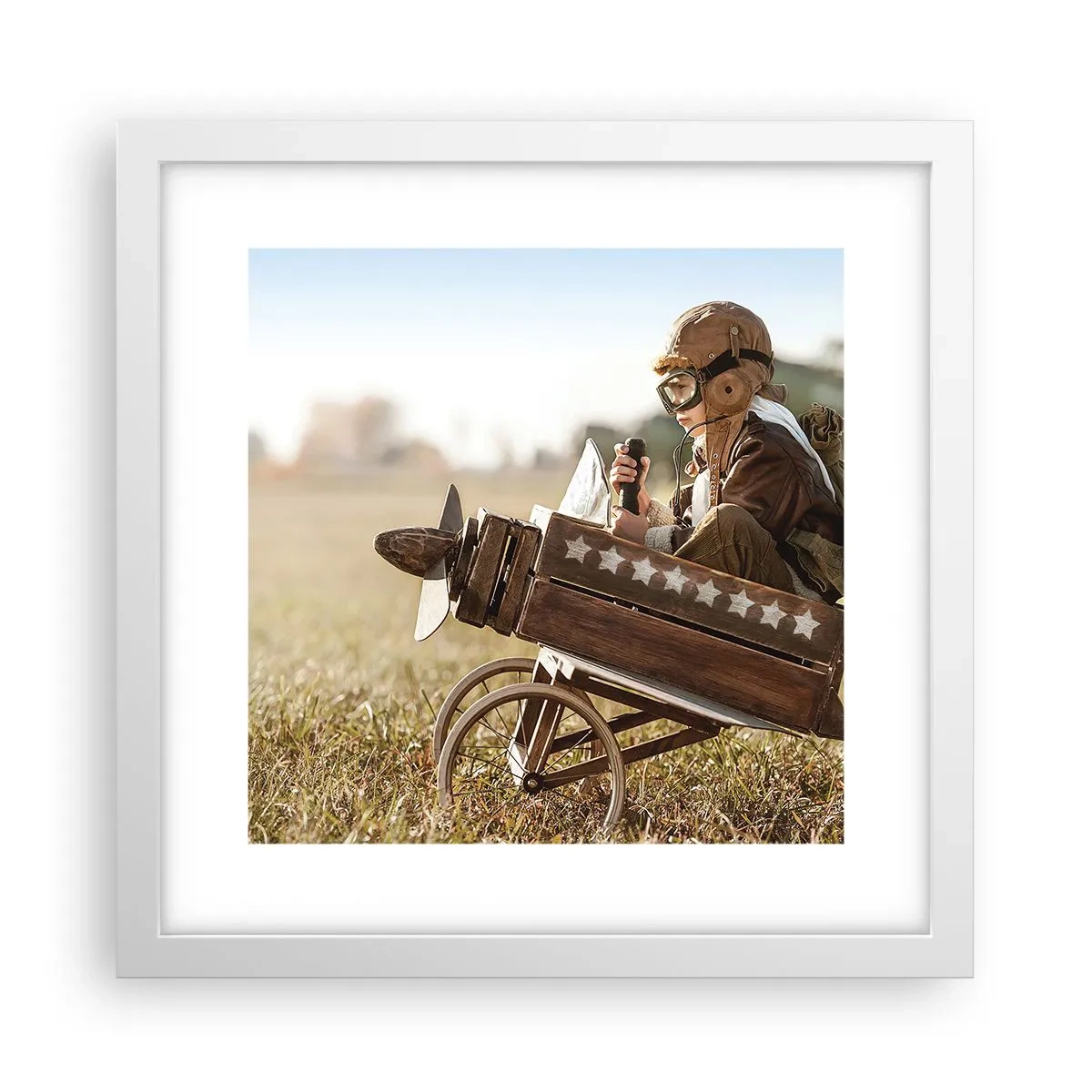 Plakat w białej ramie - Start ku marzeniu - 30x30 cm