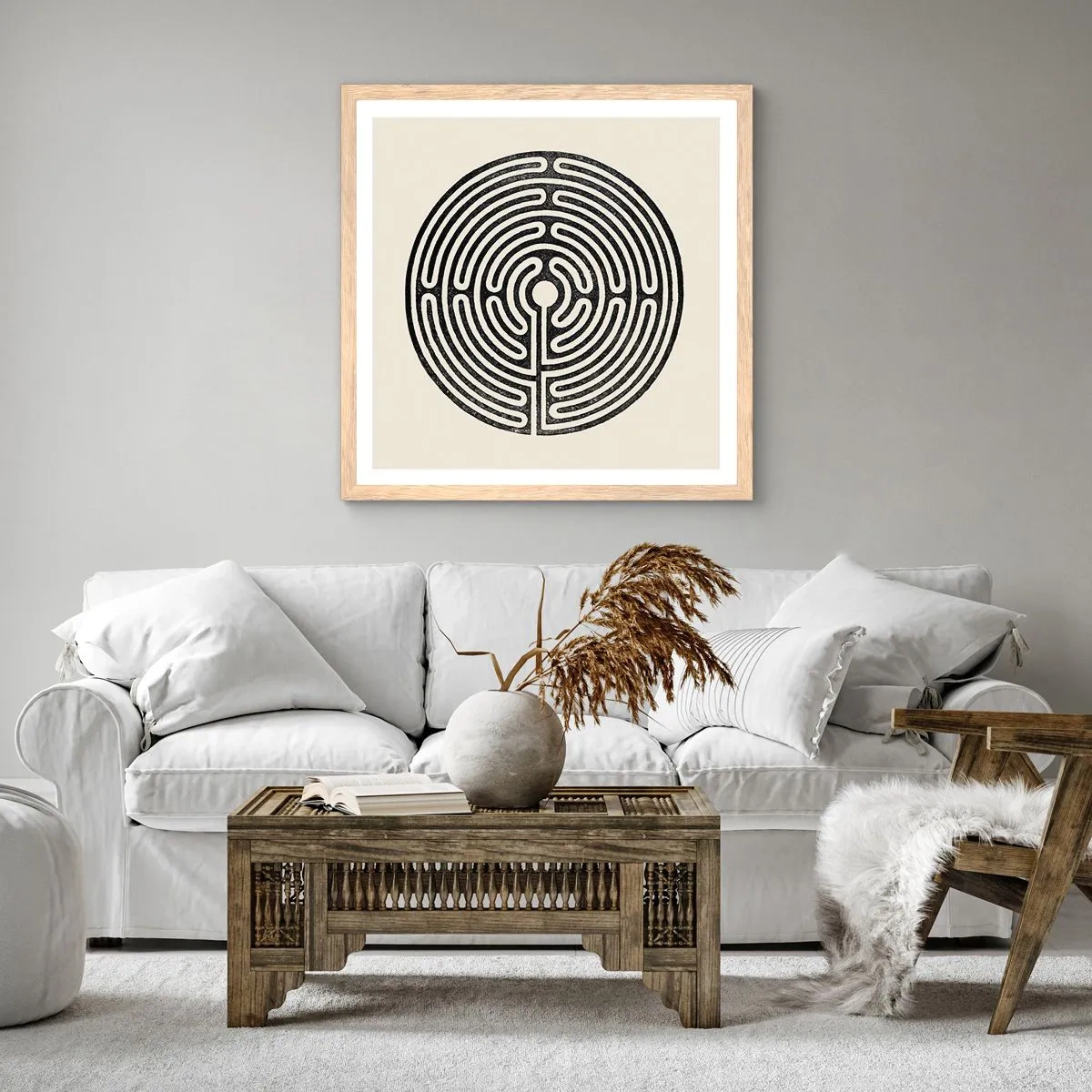 Plakat w ramie jasny dąb - Tajemniczy porządek - 60x60 cm