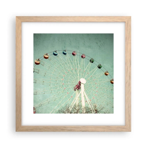 Plakat w ramie jasny dąb - Zapraszamy do zabawy - 30x30 cm