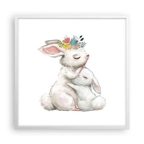 Plakat w białej ramie - Nie ma jak u mamy - 60x60 cm