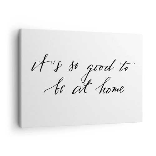 Obraz na płótnie - Napis w kaligraficznym stylu na białym tle - 70x50cm - Cała prawda - Nowoczesna dekoracja ścienna do salonu i sypialni ARTTOR