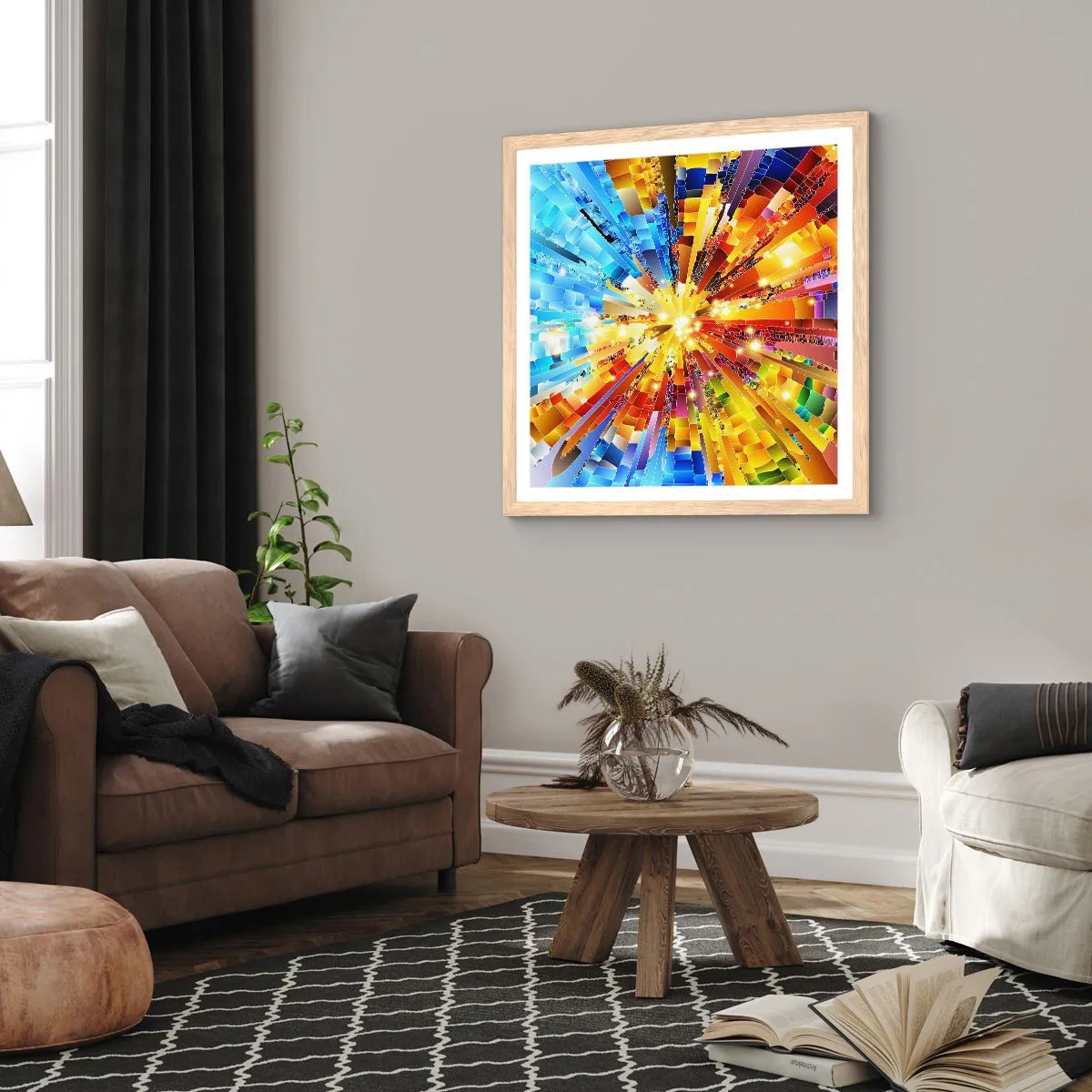 Plakat w ramie jasny dąb - In medias res - 40x40 cm