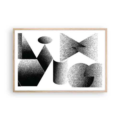 Plakat w ramie jasny dąb - Kąty i owale - 91x61 cm