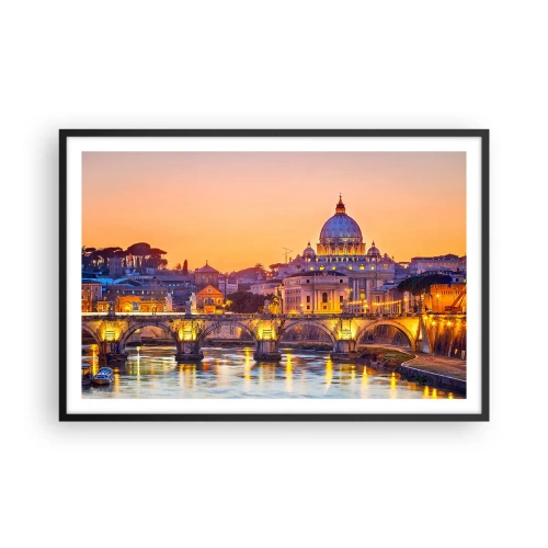 Plakat w czarnej ramie - Zmierzch nad Wiecznym Miastem - 91x61 cm