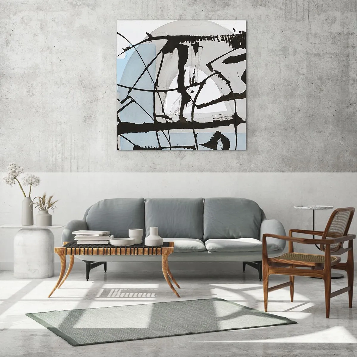 Obraz na szkle - Mimo wszystko błękitny - 50x50 cm