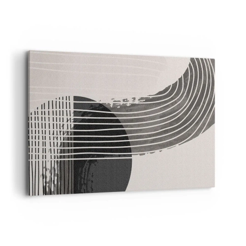 Obraz na płótnie - Abstrakcyjny wzór z liniami i geometrycznymi kształtami - 120x80cm - Tam i z powrotem - Nowoczesna dekoracja ścienna do salonu, kuchni i sypialni ARTTOR