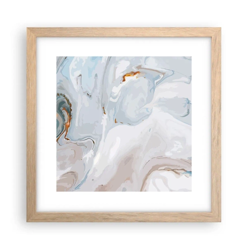 Plakat w ramie jasny dąb - Biel wypiętrzona - 30x30 cm