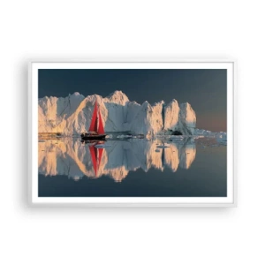 Plakat w białej ramie - Na krańcu świata - 100x70 cm