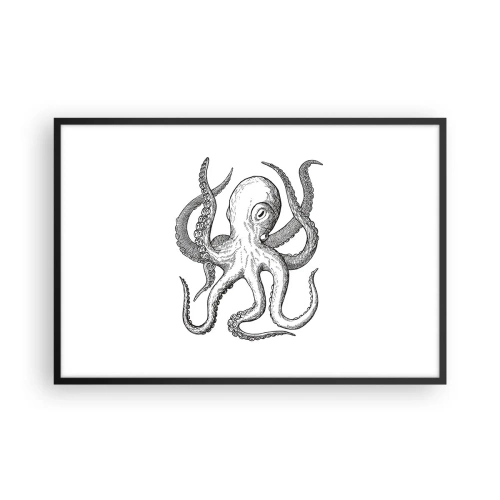 Plakat w czarnej ramie - Tańcząca z falami - 91x61 cm