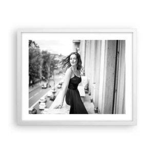 Plakat w białej ramie - Z pewnością paryżanka - 50x40 cm