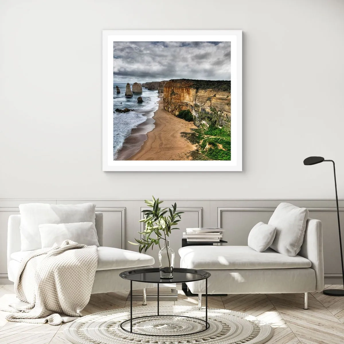 Plakat w białej ramie - Surowe piękno - 60x60 cm