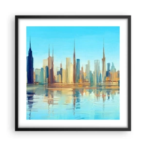 Plakat w czarnej ramie - Słoneczna metropolia - 50x50 cm