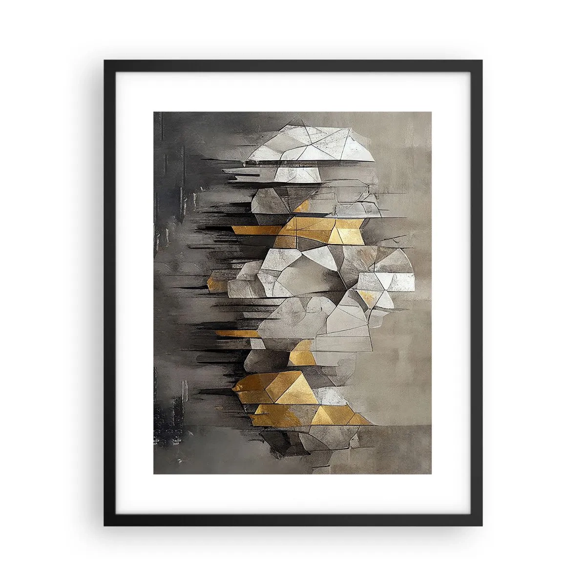 Plakat w czarnej ramie - Kompozycja z lodu i światła - 40x50 cm