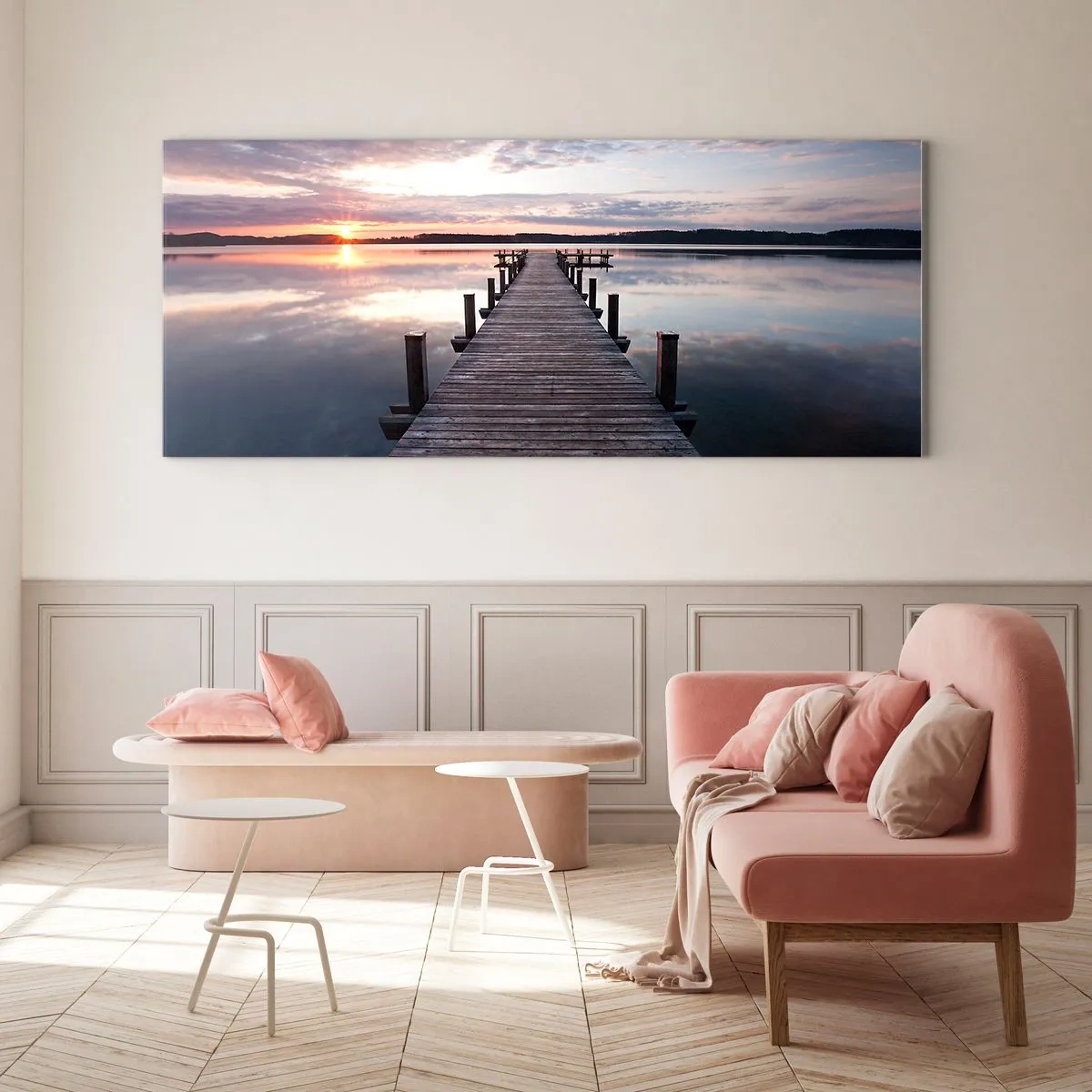 Obraz na szkle - Cicha granica dnia i nocy - 100x40 cm