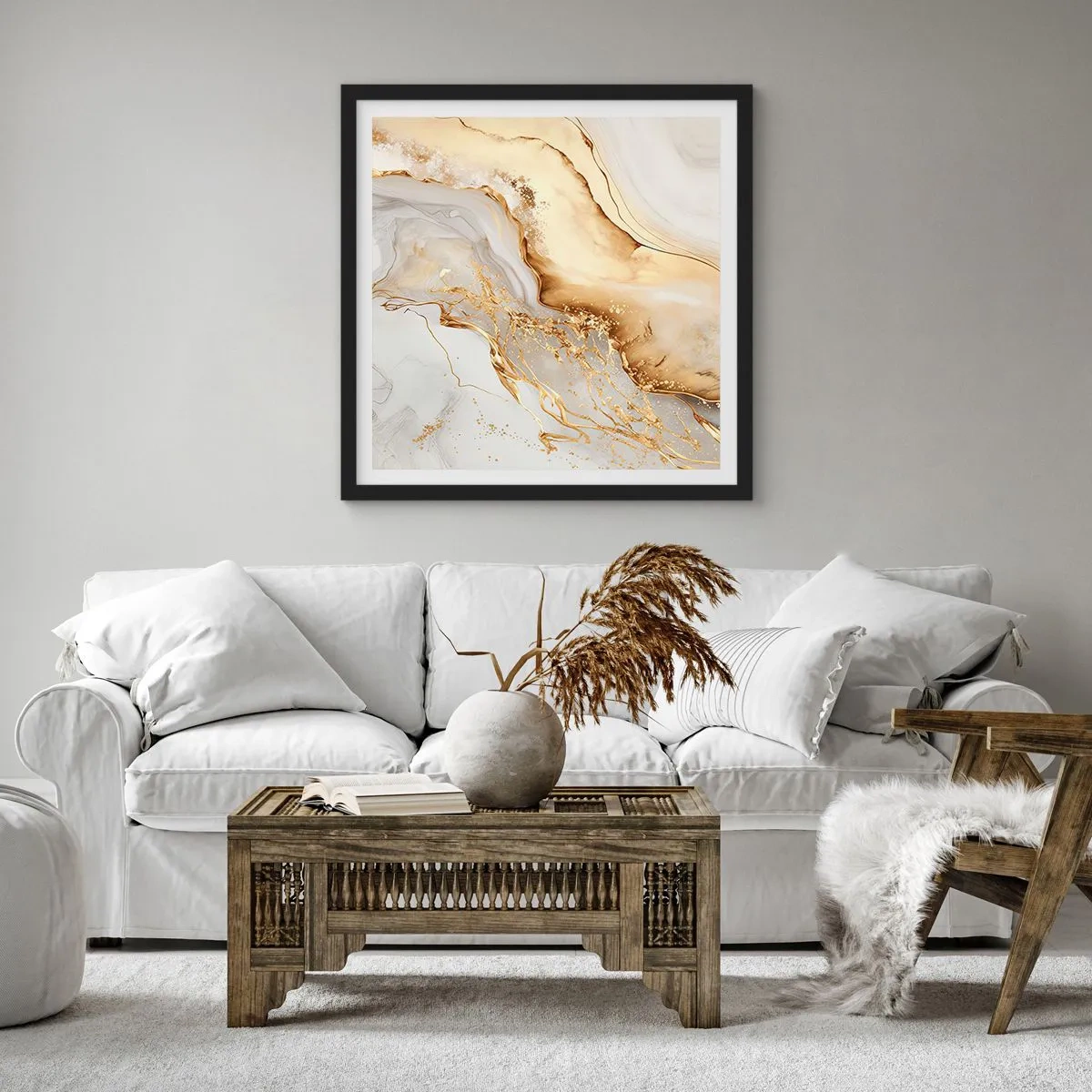 Plakat w czarnej ramie - Abstrakcja: piękno i dobro - 30x30 cm