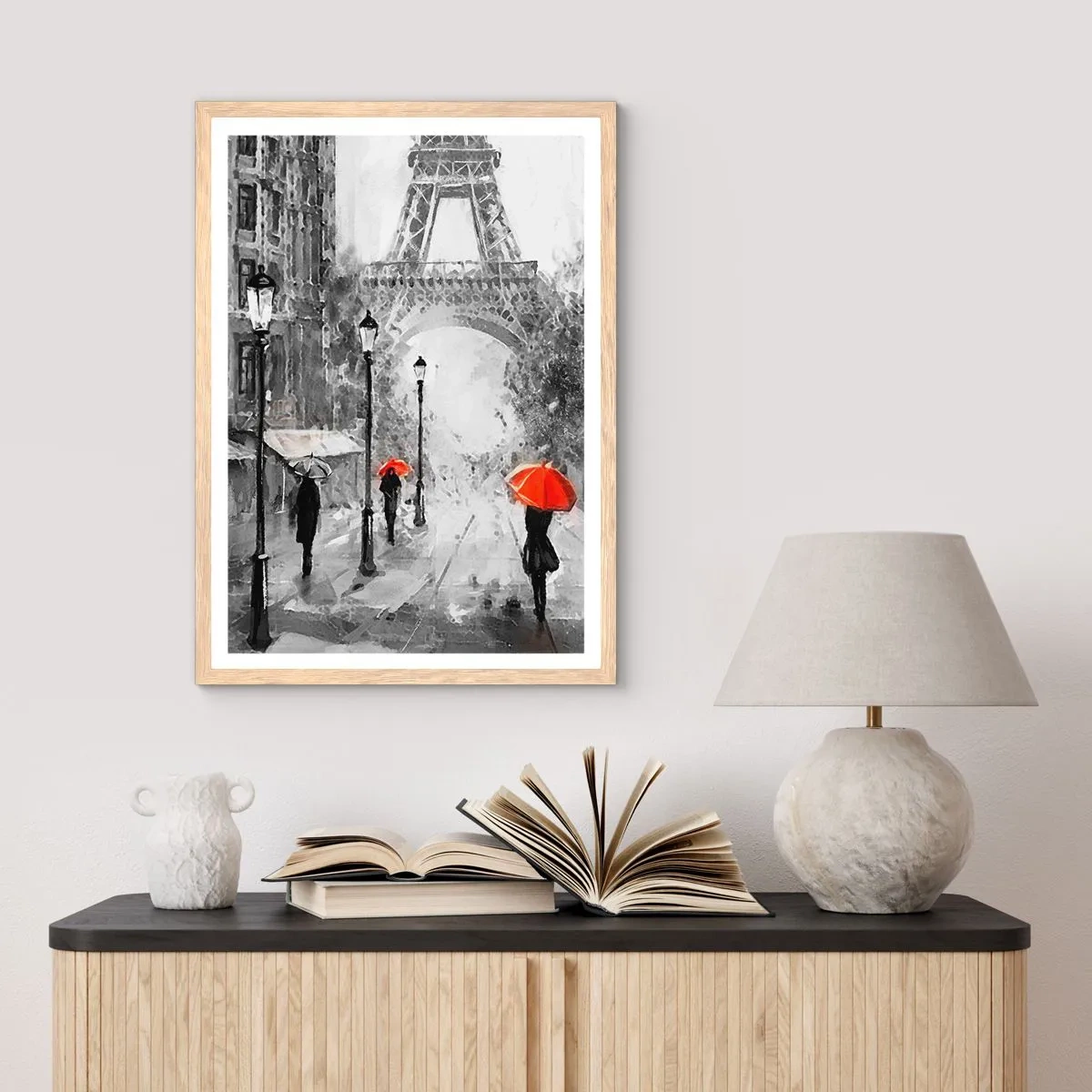 Plakat w ramie jasny dąb - Wszystkie drogi prowadzą do niej - 50x70 cm