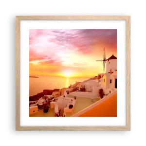 Plakat w ramie jasny dąb - Rozpłynąć się w bieli i złocie - 40x40 cm