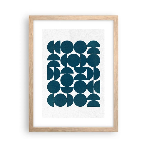 Plakat w ramie jasny dąb - Koła i półkola - 30x40 cm