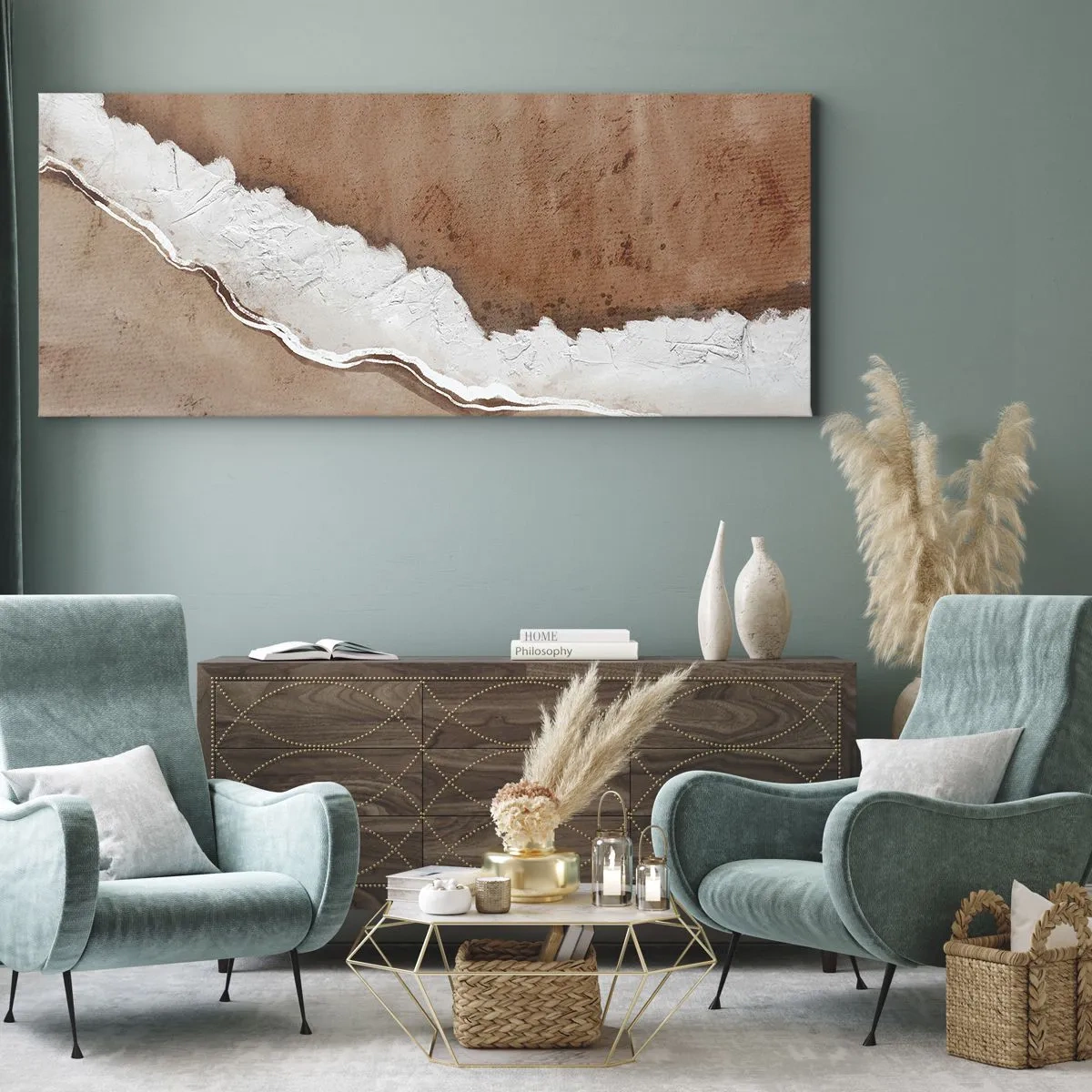 Obraz na płótnie - W kolorach ziemi - 100x40 cm