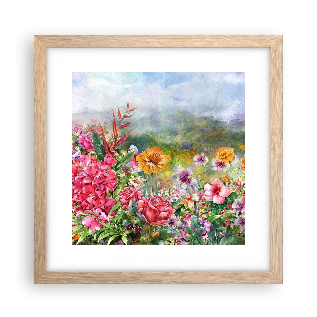 Plakat w ramie jasny dąb - Ogród, który oszalał - 30x30 cm