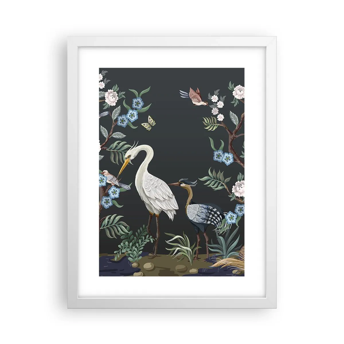 Plakat w białej ramie - Ptasia parada - 30x40 cm
