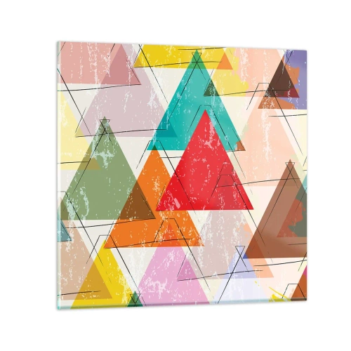 Obraz na szkle - Trzy po trzy - 60x60 cm