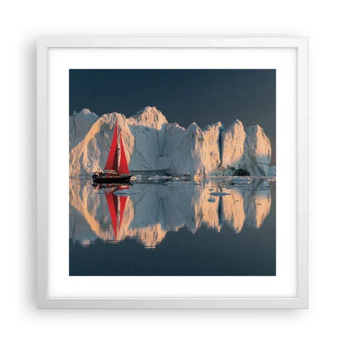 Plakat w białej ramie - Na krańcu świata - 40x40 cm