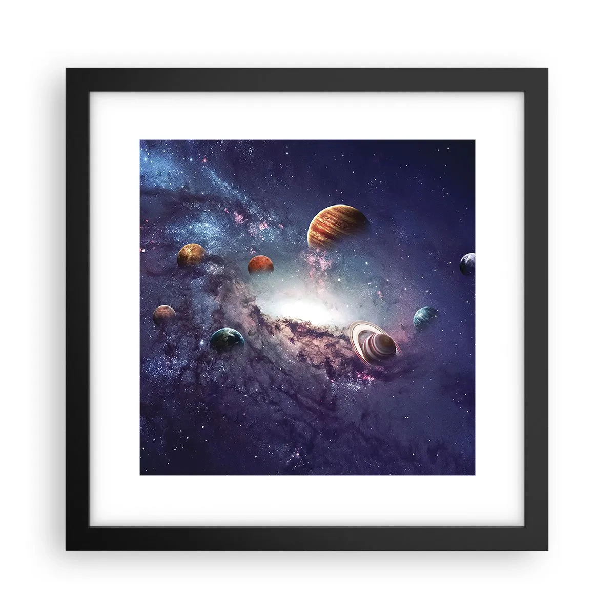 Plakat w czarnej ramie - Układ słoneczno-taneczny - 30x30 cm