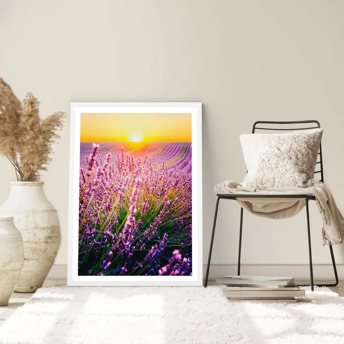 Plakat w białej ramie - Pachnący łan - 50x70 cm