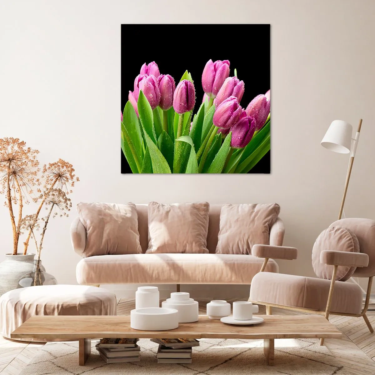 Obraz na płótnie - Liliowa radość wiosny - 40x40 cm