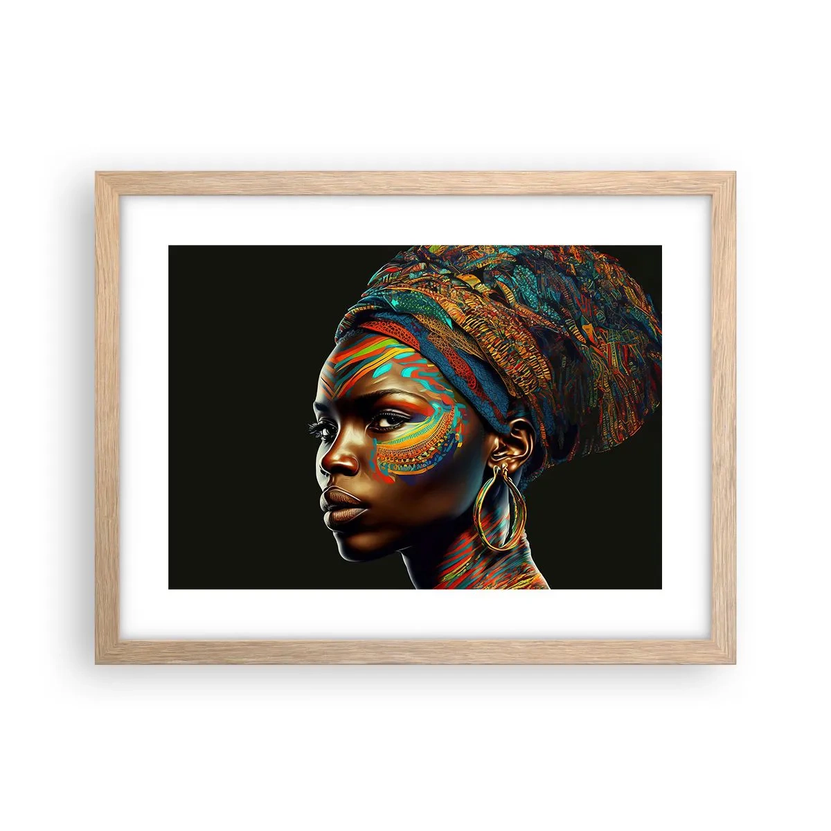 Plakat w ramie jasny dąb - Afrykańska królowa - 40x30 cm