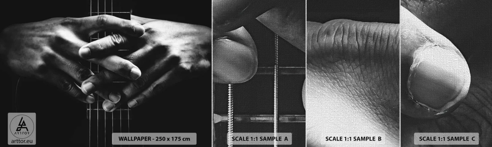 Fototapeta Próbka Premium Canvas - Modlitwa artysty - Gitarzysta, Muzyk, Gitara - 100x30 cm