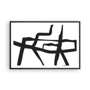 Plakat w czarnej ramie - Czarno-biała konstrukcja - 91x61 cm