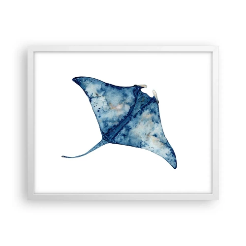 Plakat w białej ramie - Życie w błękicie - 50x40 cm