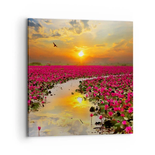 Obraz na płótnie - Tajemne życie jeziora - 70x70 cm