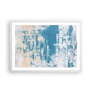 Plakat w białej ramie - Przez lodowy sopel - 70x50 cm