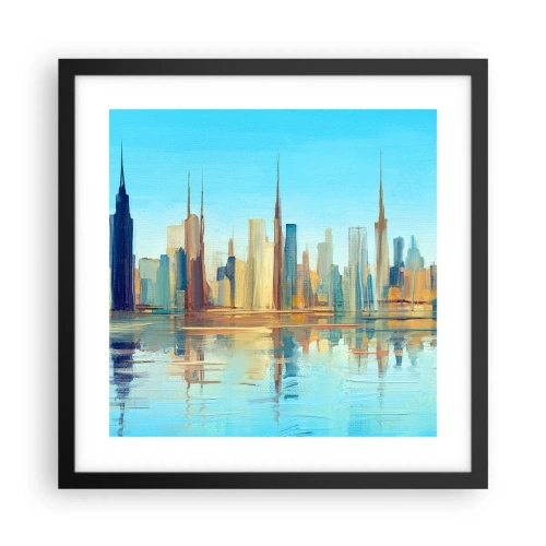 Plakat w czarnej ramie - Słoneczna metropolia - 40x40 cm