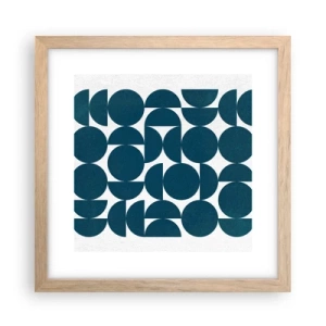 Plakat w ramie jasny dąb - Koła i półkola - 30x30 cm