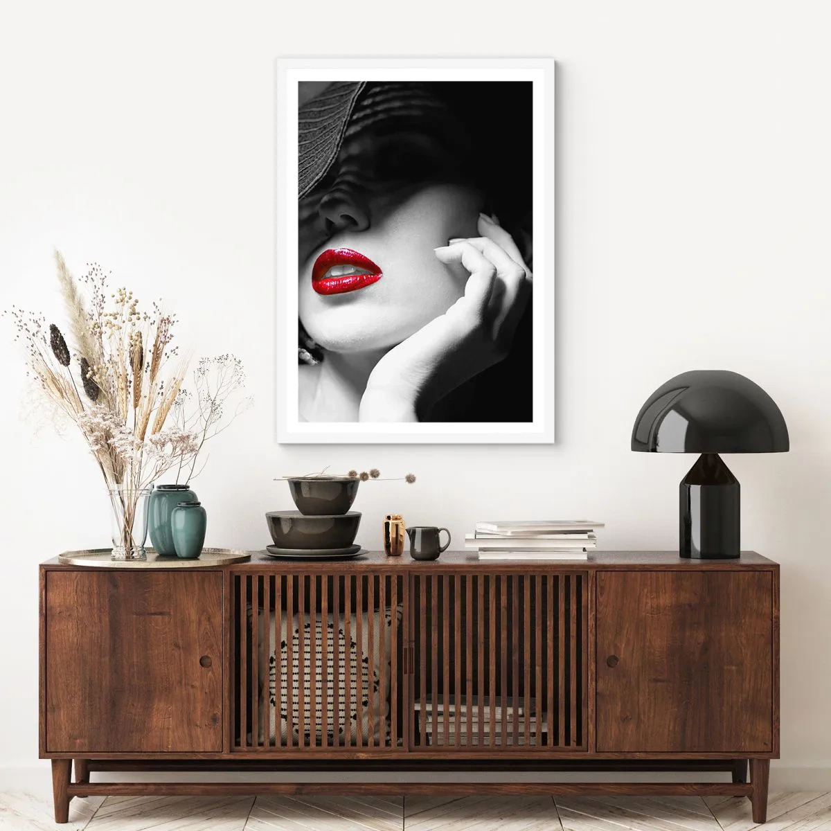 Plakat w białej ramie - Studium w szkarłacie - 30x40 cm