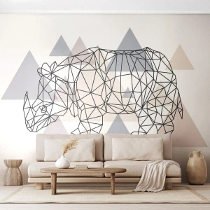 Fototapeta Standard Eco - Struktura siły - Abstrakcja, Grafika, Nosorożec - 250x175 cm
