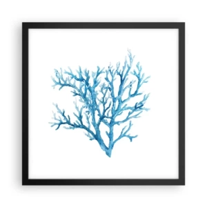 Plakat w czarnej ramie - Morski filigran - 40x40 cm