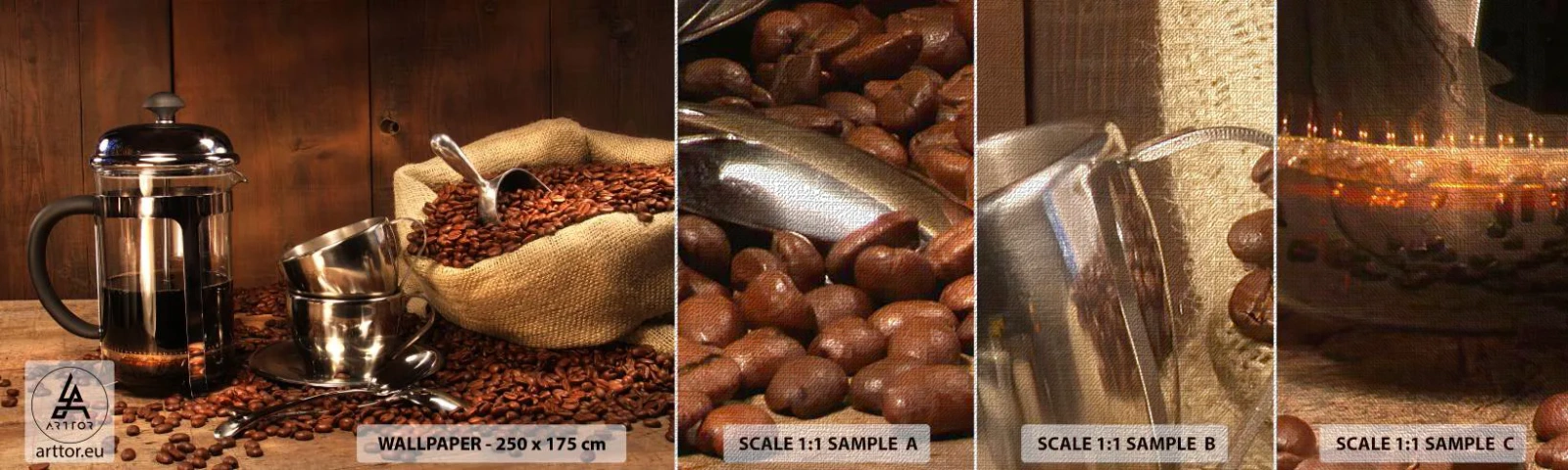 Fototapeta Próbka Premium Canvas - Czar kawy - aromat i smak - Gastronomia, Kawa, Dzbanek Do Kawy - 100x30 cm