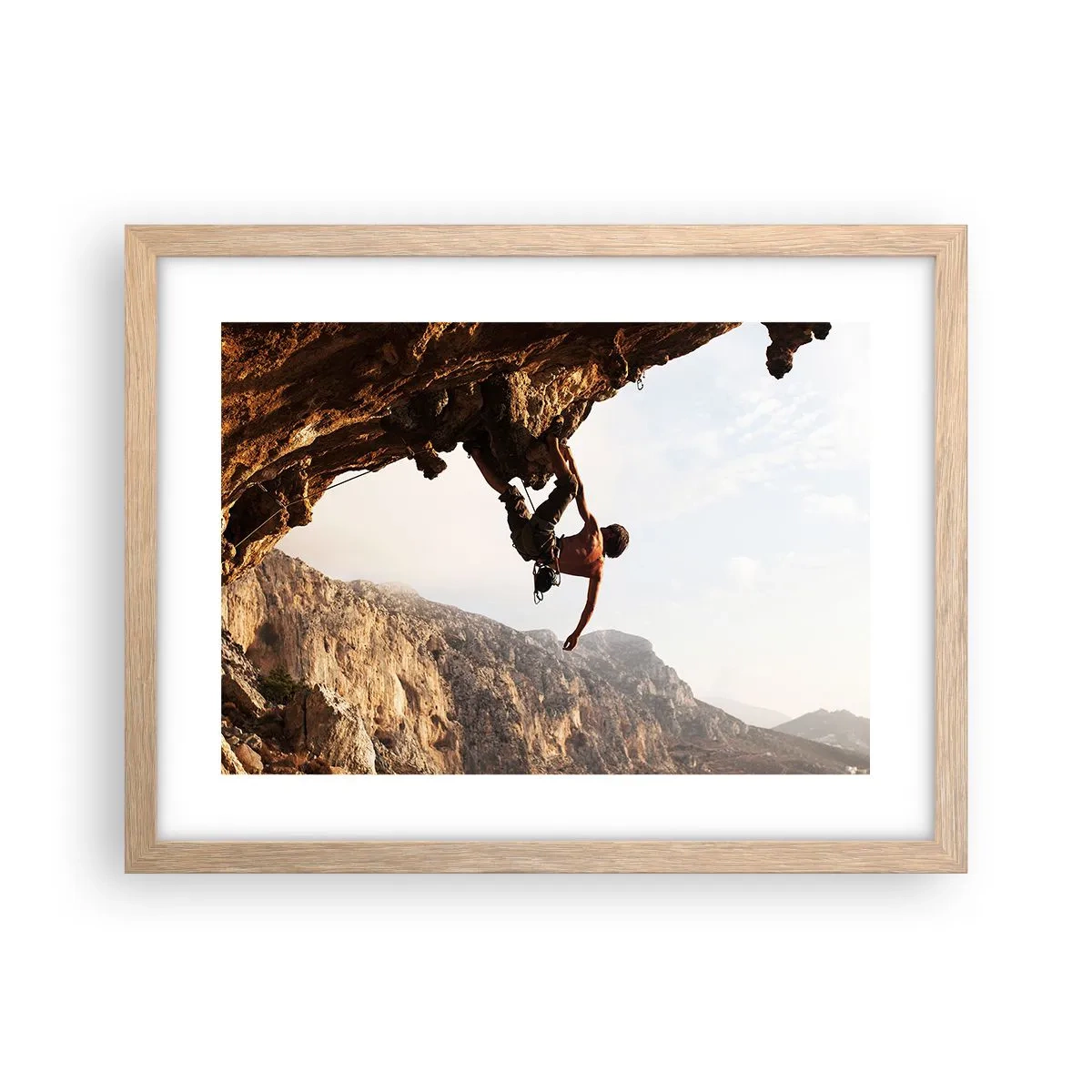 Plakat w ramie jasny dąb - Świat skurczony w garści na obrywie głazu - 40x30 cm