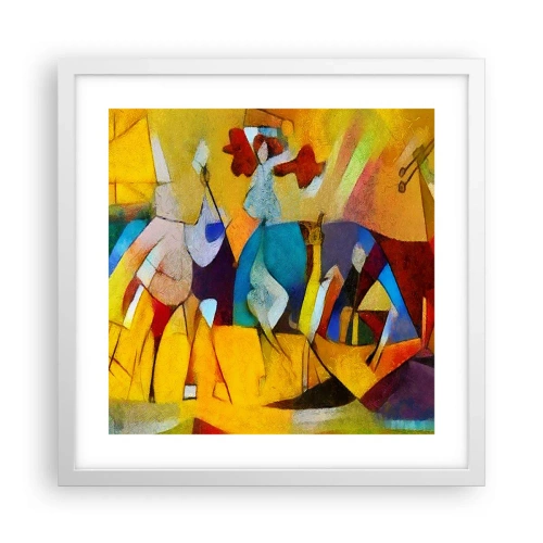 Plakat w białej ramie - Słońce - życie - radość - 40x40 cm