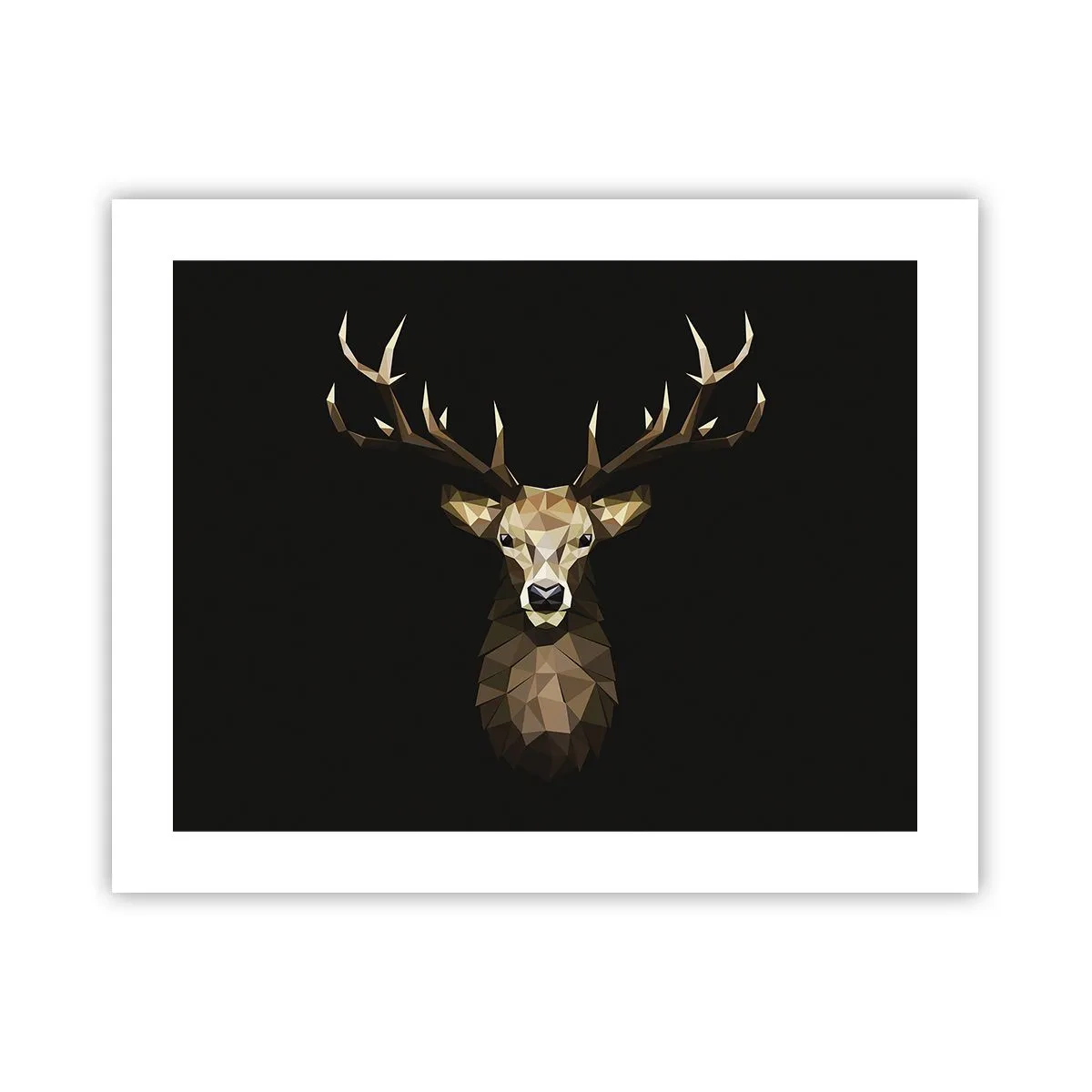 Plakat - Kubistyczny jeleń - 50x40 cm