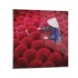 Obraz na szkle - Na ryżowym polu - 40x40 cm