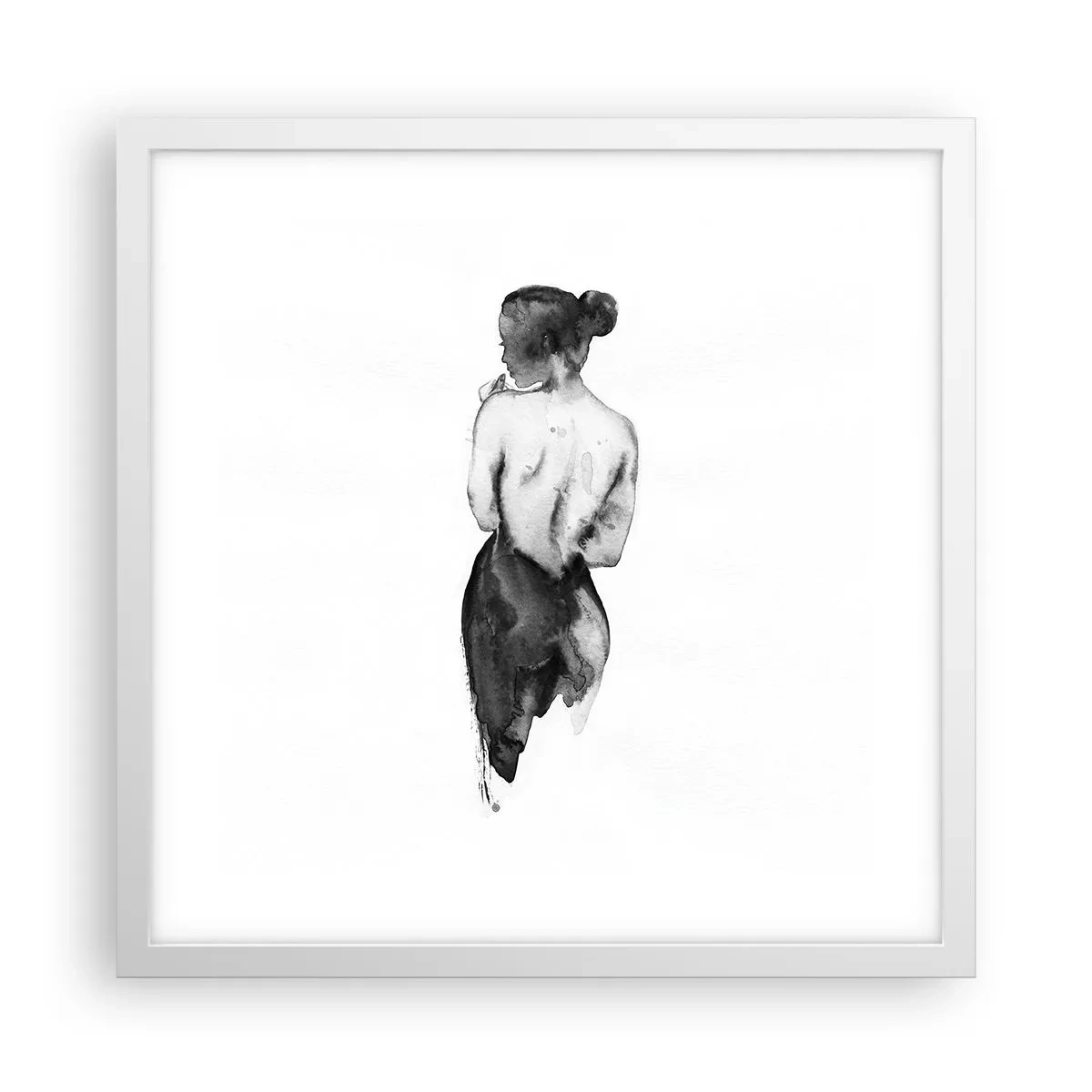 Plakat w białej ramie - Przy niej świat znika - 40x40 cm