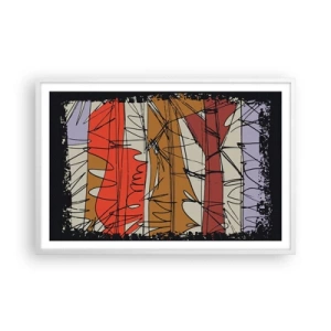 Plakat w białej ramie - Kompozycja spontaniczna - 91x61 cm