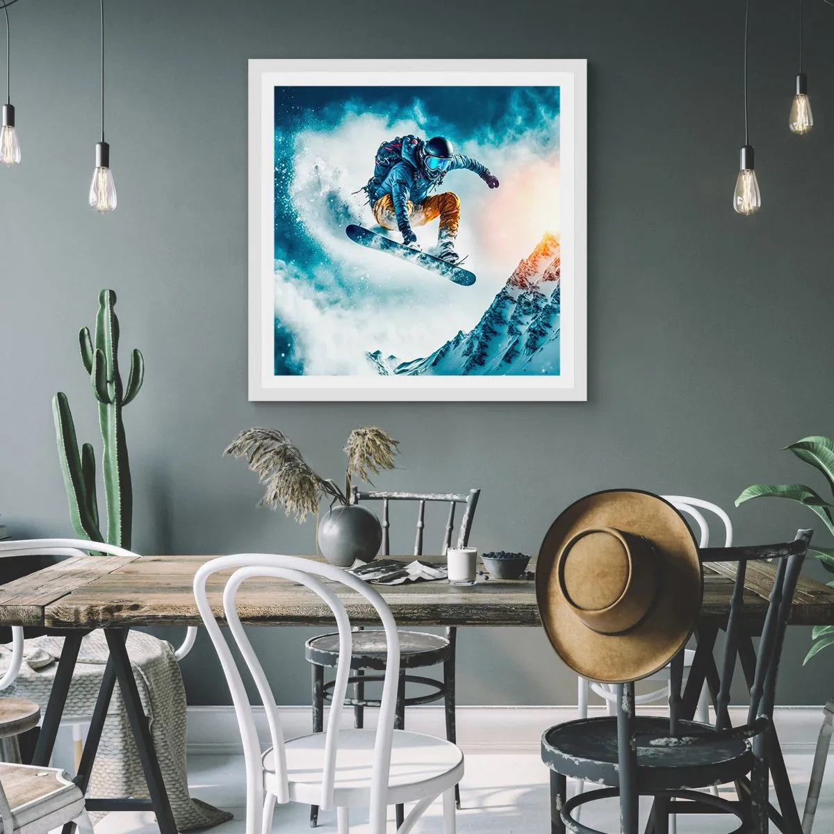 Plakat w białej ramie - Ekstremalne emocje - 40x40 cm